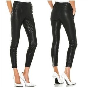 BLANK NYC Black The Bond Vegan Leather Zip Ankle Pants